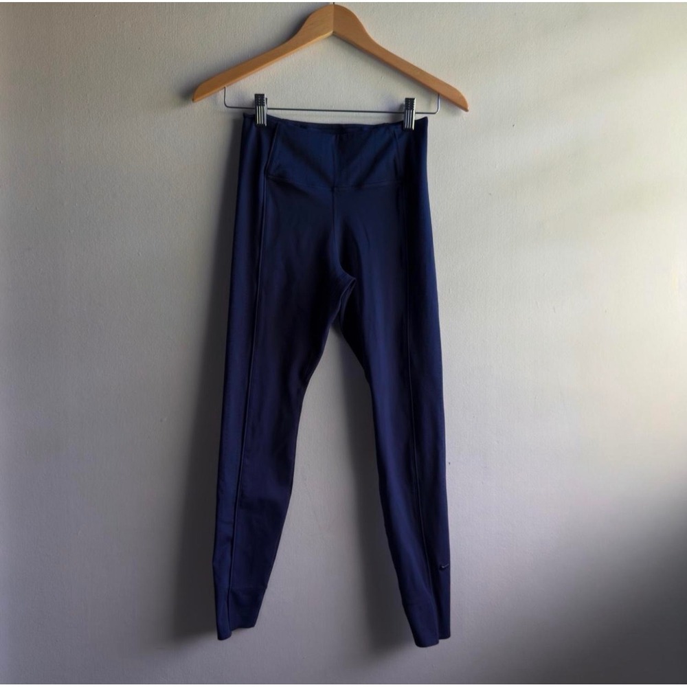 Nike Dri-FIT Leggings Women S Navy Blue High Rise Tonal Logo Athletic DD4694-410